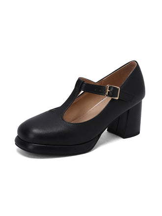 Knöchelriemchen Chunky Heels Mary Jane Schuhe