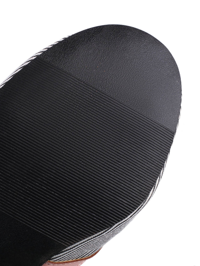 High Heel Schuhe mit Streifen und Tupfen und Schnalle