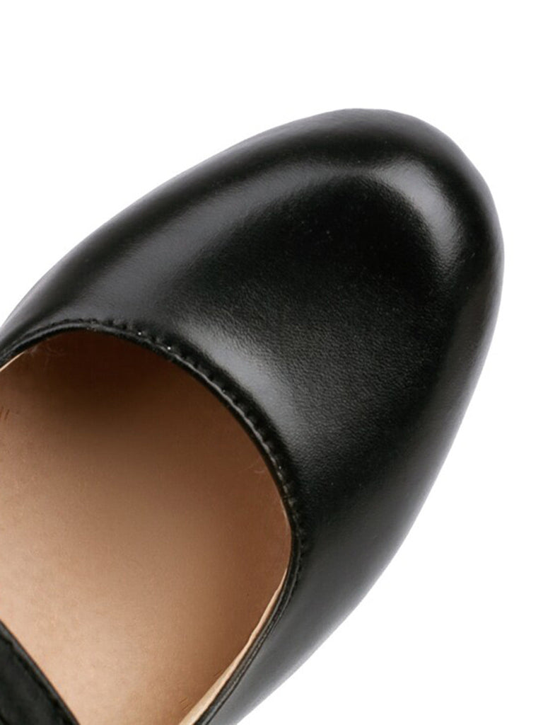 Solide runde Spitze mit klobigen High Heels