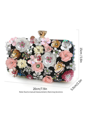 Vintage Blumendekoration Clutch Tasche