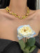Vintage Floral Portrait Diamant Herz Halskette