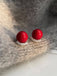Rot Runde Strassbesetzte Ohrstecker