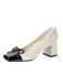 Quadratische Zehe Bowknot Spleißen High Heel Schuhe