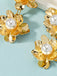 Gold Vintage Blumen Perlen Ohrringe