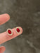 Rot Vintage Ovale Kristall Diamant Ohrringe