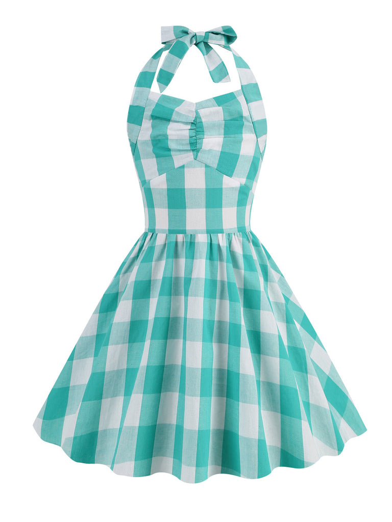 Kinder Party 1950s Plaid Halter Swing Mädchen Kleid