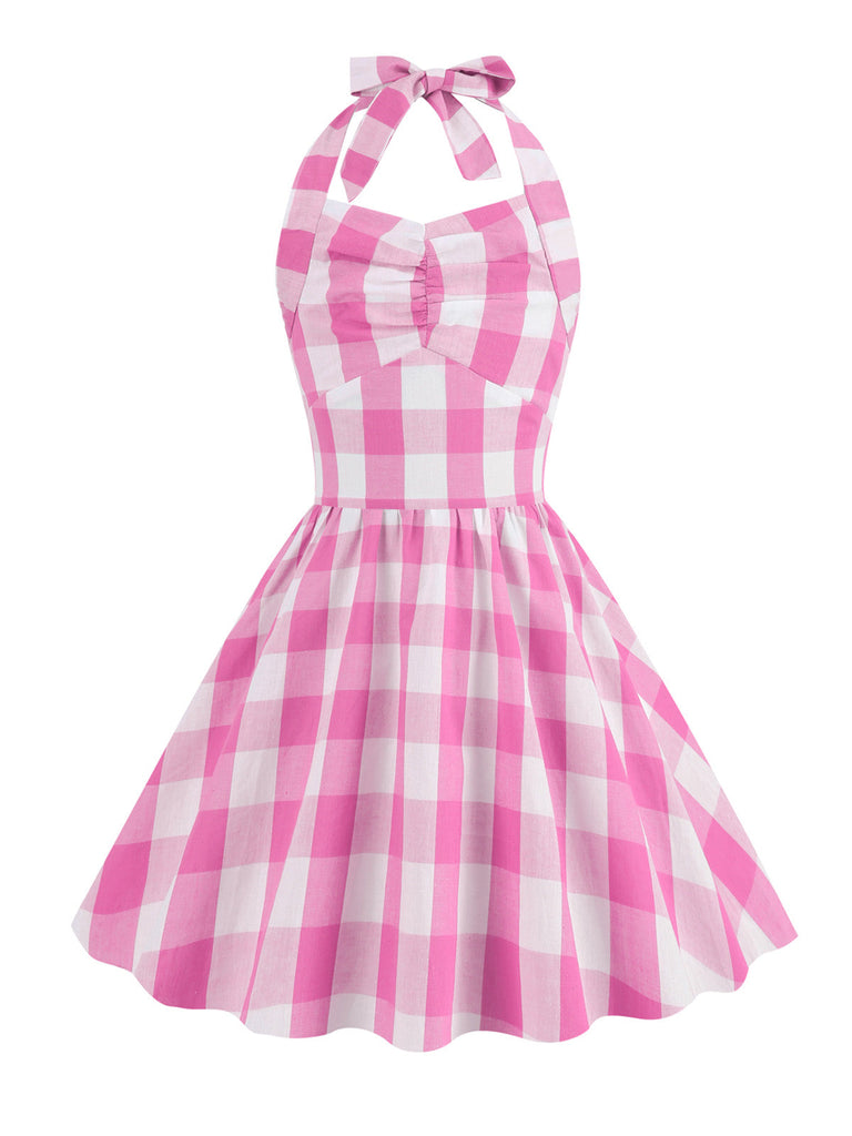 Kinder Party 1950s Plaid Halter Swing Mädchen Kleid
