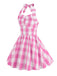 Kinder Party 1950s Plaid Halter Swing Mädchen Kleid