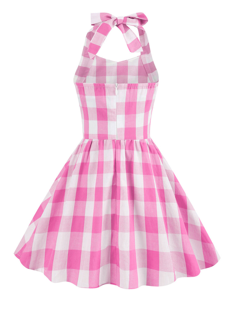 Kinder Party 1950s Plaid Halter Swing Mädchen Kleid