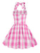Kinder Party 1950s Plaid Halter Swing Mädchen Kleid