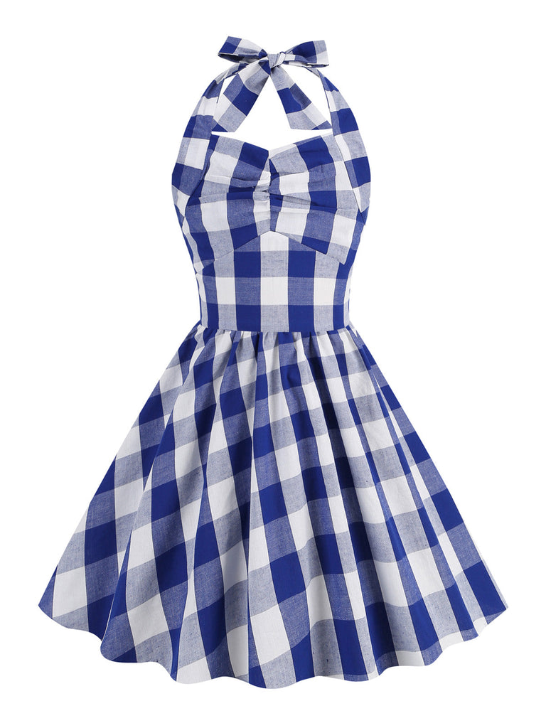 Kinder Party 1950s Plaid Halter Swing Mädchen Kleid