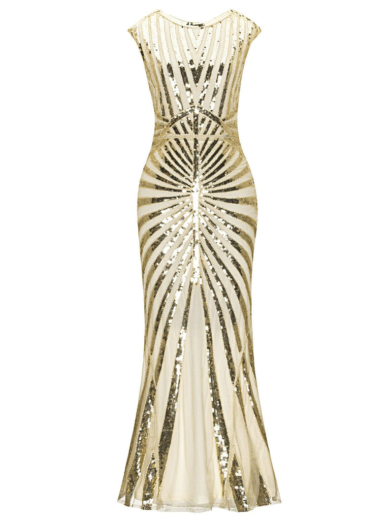 1920ER JAHRE PAILLETTEN ART DECO MAXIKLEID