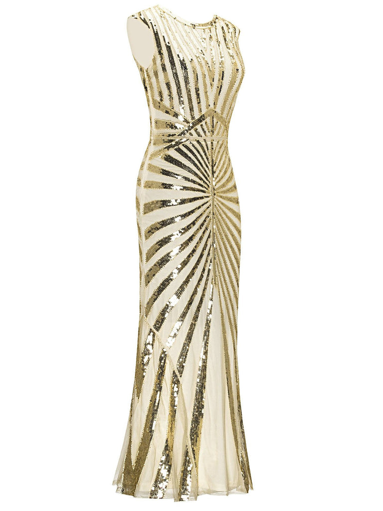 1920ER JAHRE PAILLETTEN ART DECO MAXIKLEID