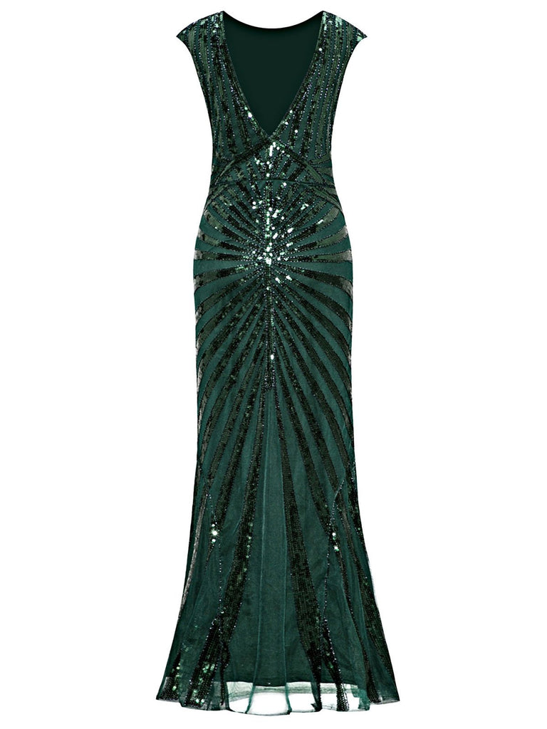 1920ER JAHRE PAILLETTEN ART DECO MAXIKLEID
