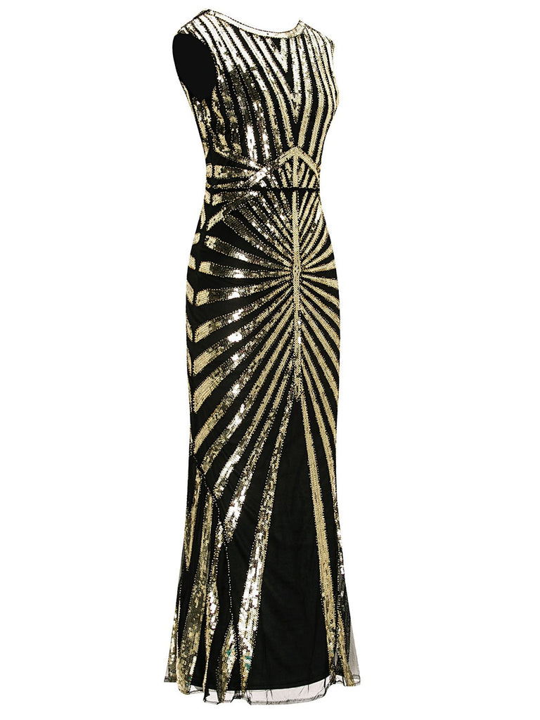 1920ER PAILLETTEN ART DECO MAXIKLEID