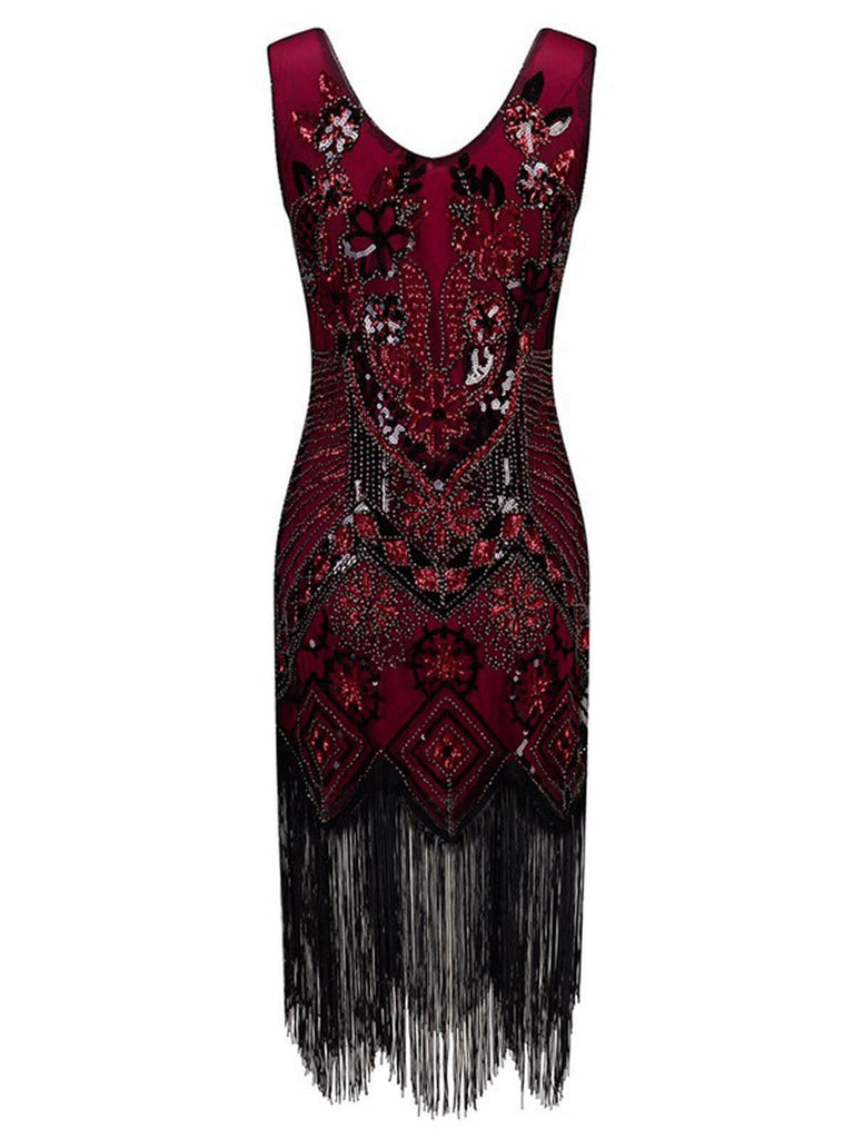 1920ER ROSA BLUMEN PAILLETTEN FLAPPER KLEID