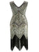 Dunkel Grün 1920ER PAILLETTEN GROß KLEID