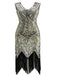 Dunkel Grün 1920ER PAILLETTEN GROß KLEID