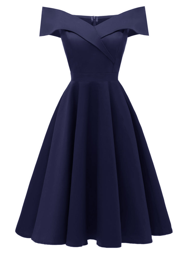 1950ER SOLIDE SPITZE SWING KLEID