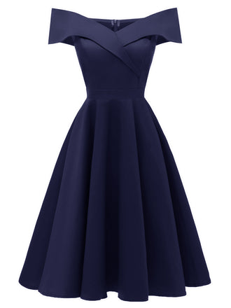 1950ER SOLIDE SPITZE SWING KLEID