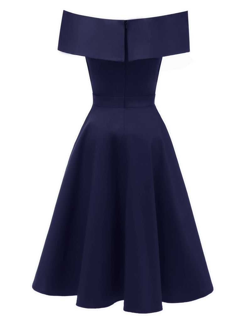 1950ER SOLIDE SPITZE SWING KLEID
