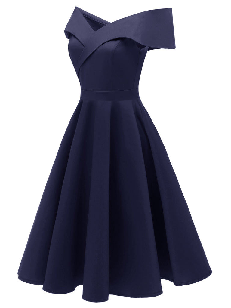 1950ER SOLIDE SPITZE SWING KLEID