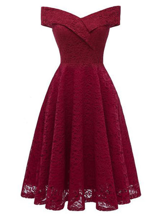 1950ER SPITZE BLUMEN SWING KLEID