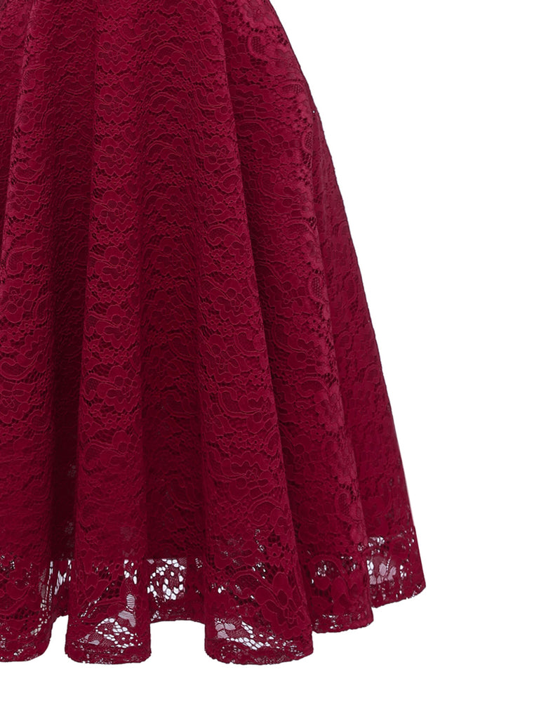 1950ER SPITZE BLUMEN SWING KLEID