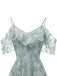 1950ER SPITZE SCHULTER RÜSCHEN BLUMEN KLEID
