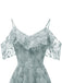 1950ER SPITZE SCHULTER RÜSCHEN BLUMEN KLEID