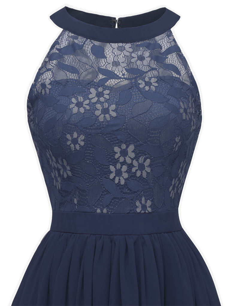 1950ER BLUMEN ÄRMELLOS FLARE-MIDIKLEID