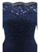 Dunkelblau 1950ER SPITZE SCHULTERFREIES KLEID