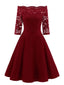 [PRE-SALE] [PLUS SIZE] 1950S LACE OFF SHOULDER DRESS