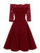 [PRE-SALE] [PLUS SIZE] 1950S LACE OFF SHOULDER DRESS