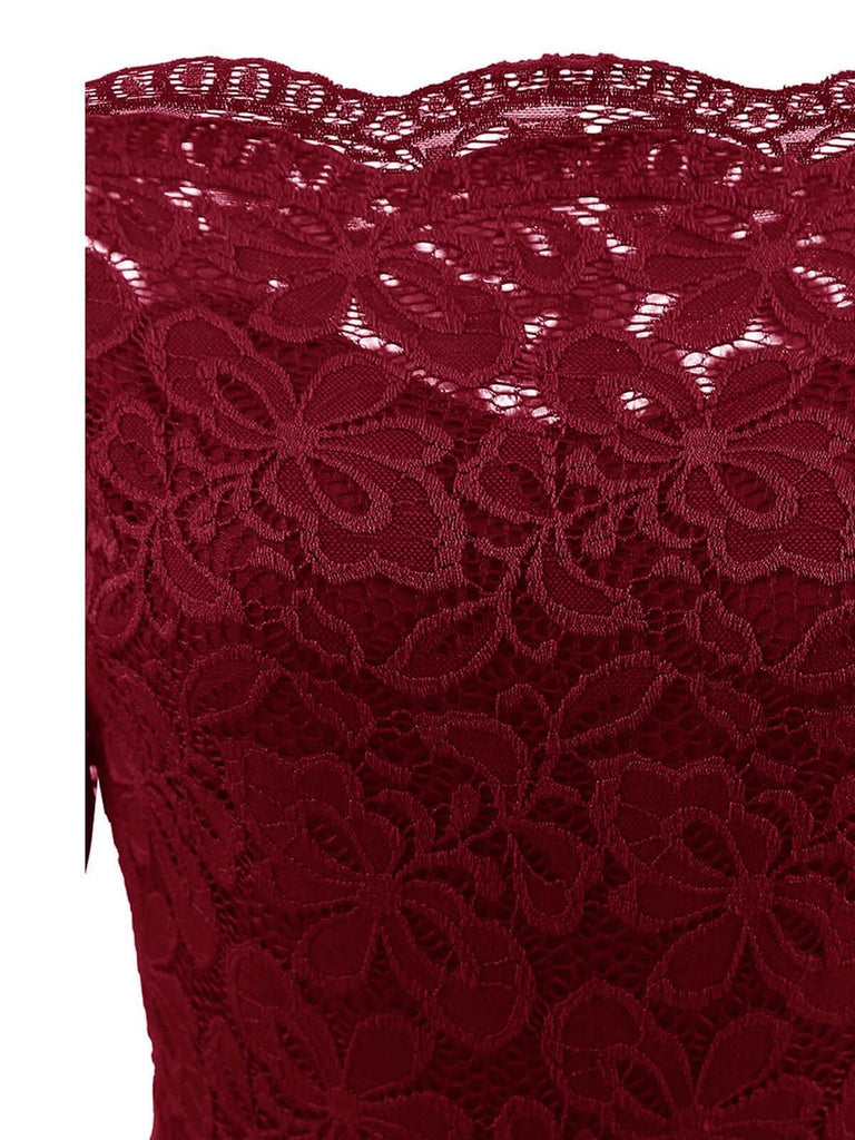 [PRE-SALE] [PLUS SIZE] 1950S LACE OFF SHOULDER DRESS