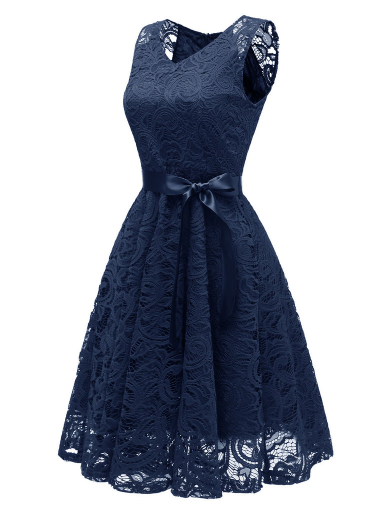 1950ER SPITZE BLUMEN BOGEN  KLEID