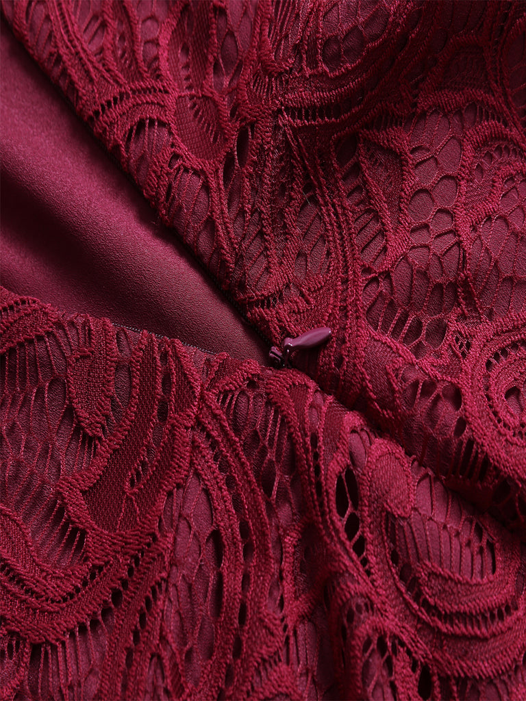 1950ER SPITZE BLUMEN BOGEN  KLEID