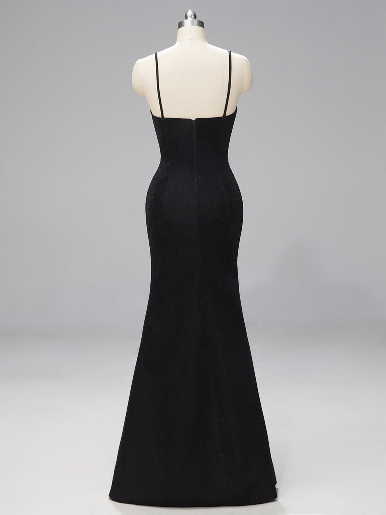 SPAGHETTI TRÄGER BRAUTJUNGFER MAXI KLEID