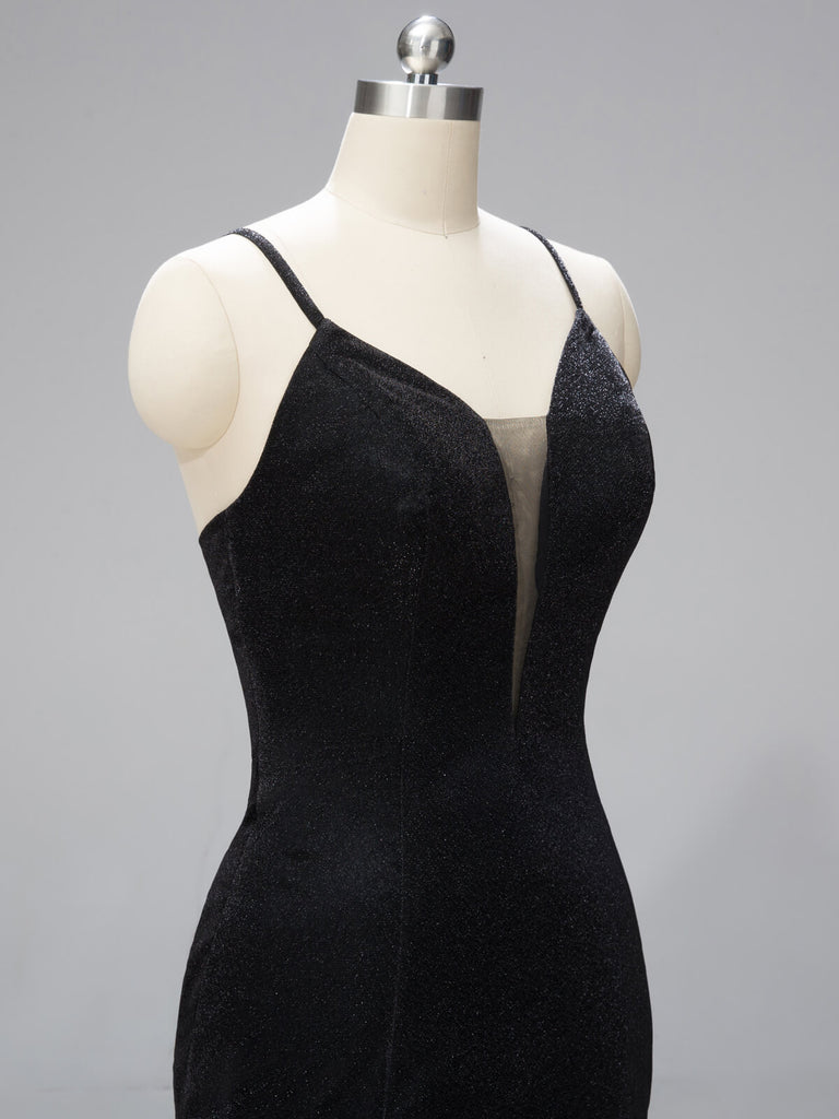 SPAGHETTI TRÄGER BRAUTJUNGFER MAXI KLEID