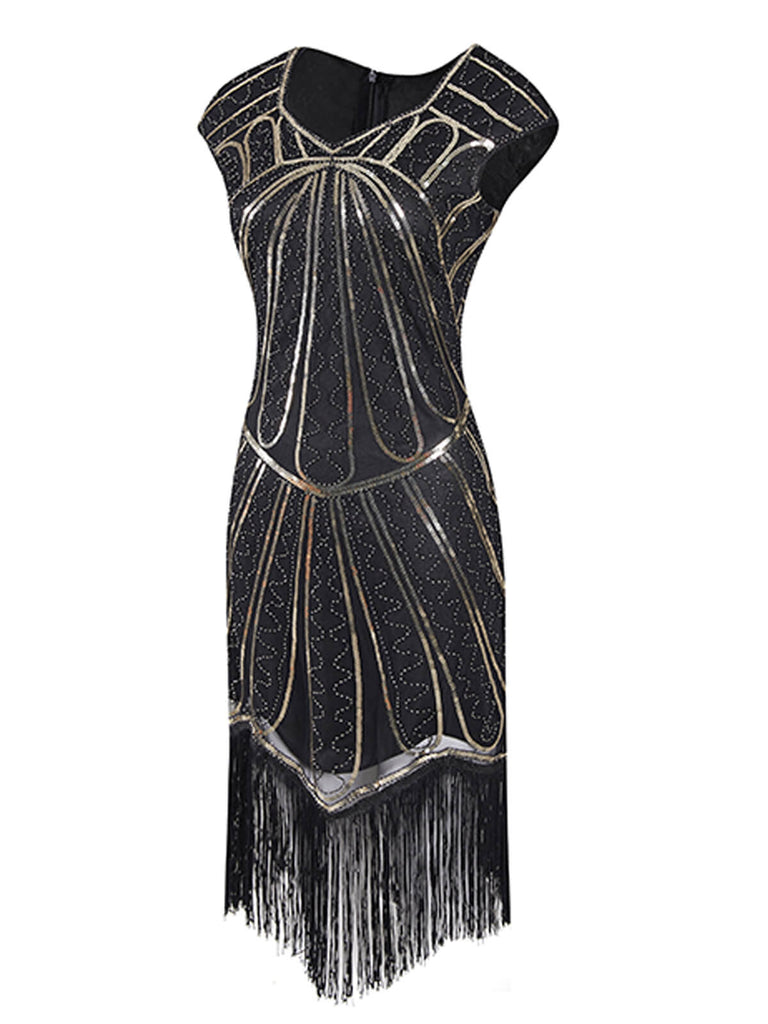 1920ER PAILLETTEN FRANSEN FLAPPER KLEID