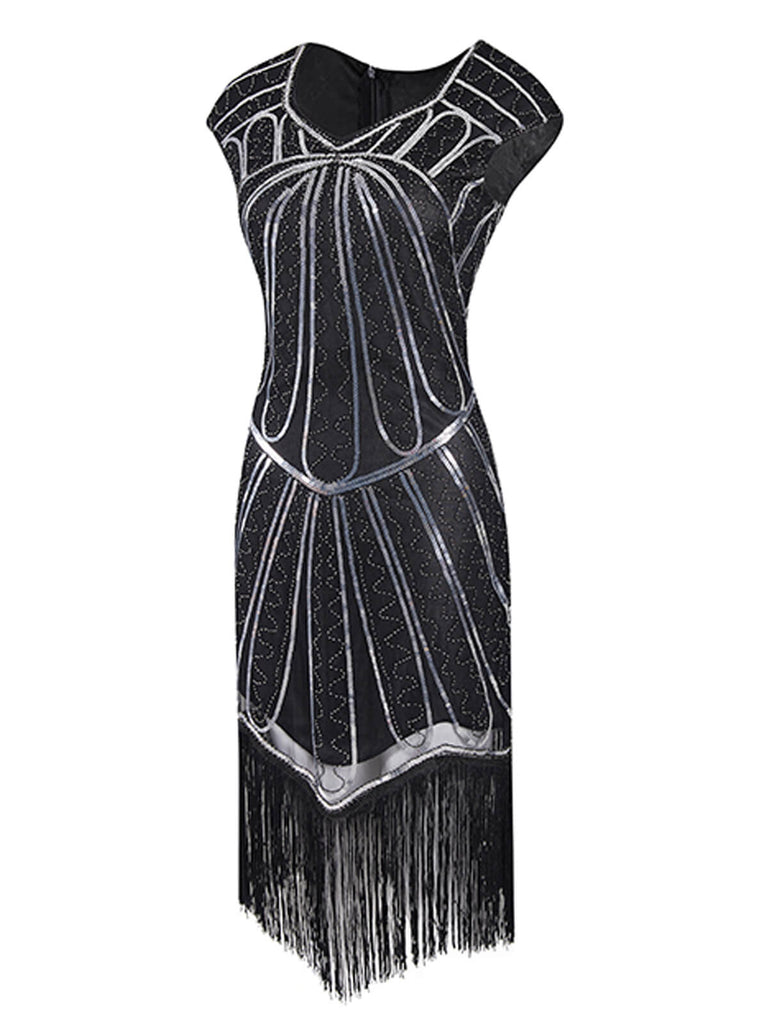 1920ER PAILLETTEN FRANSEN FLAPPER KLEID