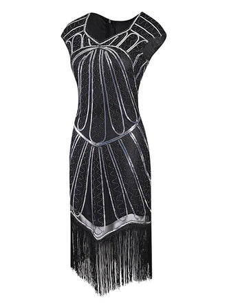 1920ER PAILLETTEN FRANSEN FLAPPER KLEID