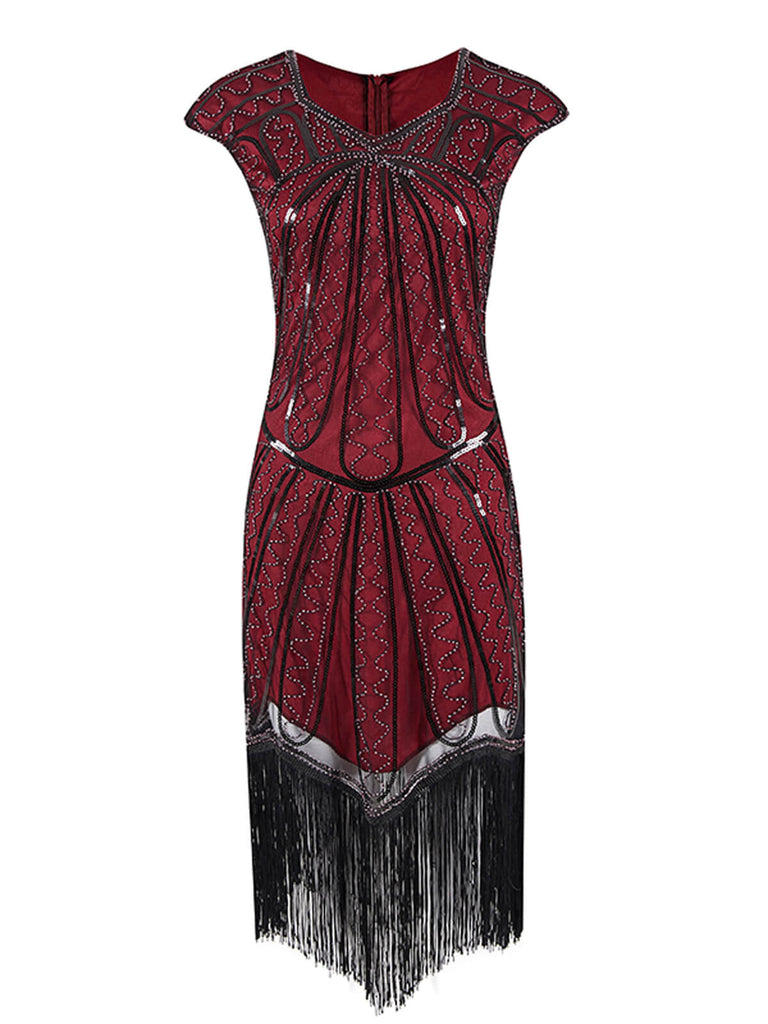 1920ER PAILLETTEN FRANSEN FLAPPER KLEID
