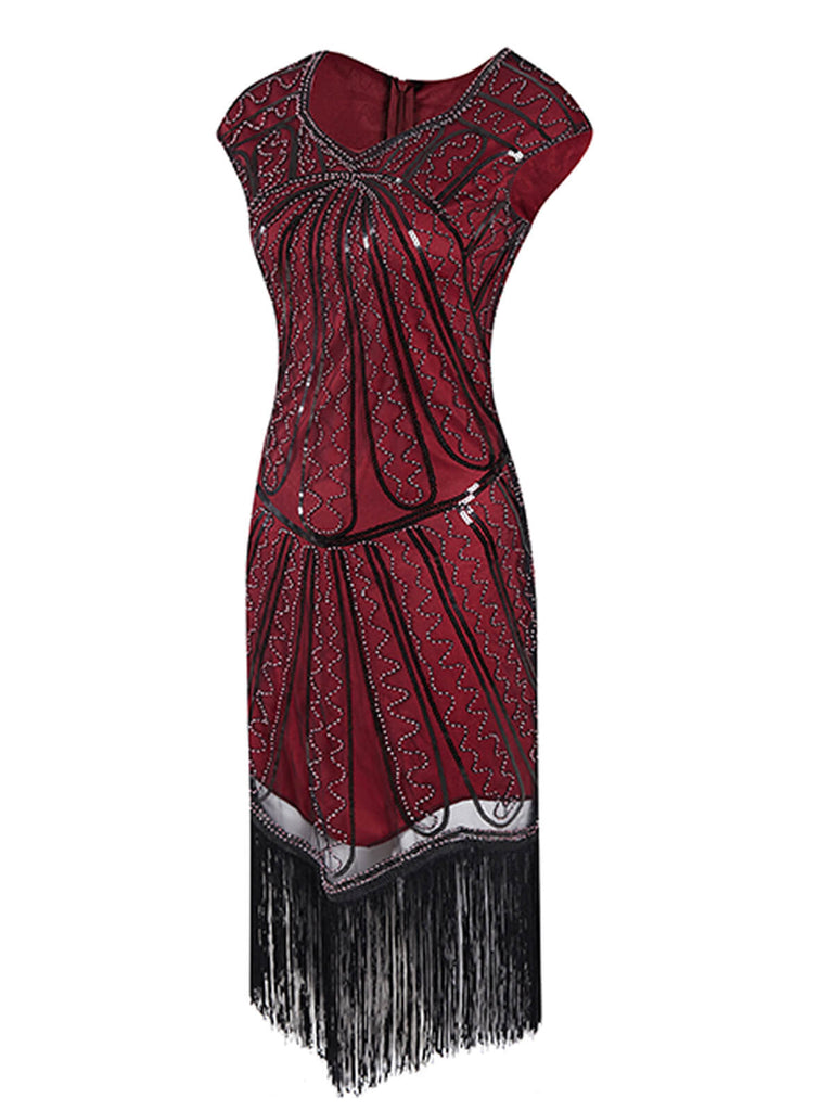 1920ER PAILLETTEN FRANSEN FLAPPER KLEID