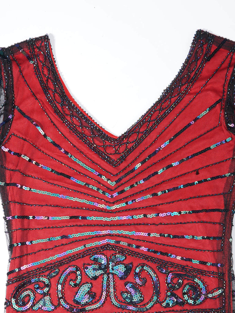 BLAU 1920ER VINTAGE FRANSEN FLAPPER KLEID