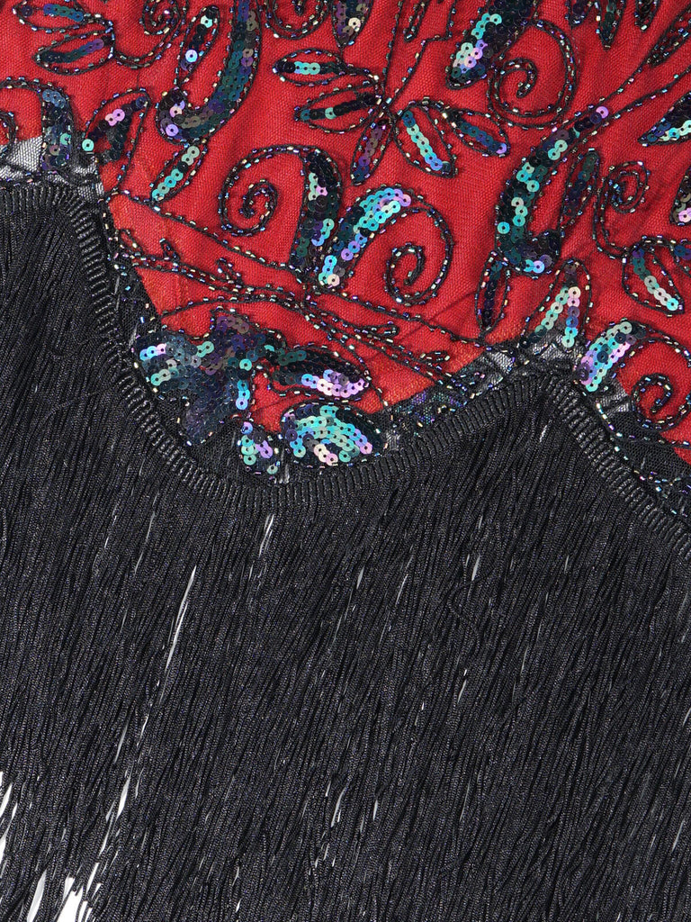 BLAU 1920ER VINTAGE FRANSEN FLAPPER KLEID