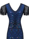 BLAU 1920ER VINTAGE FRANSEN FLAPPER KLEID
