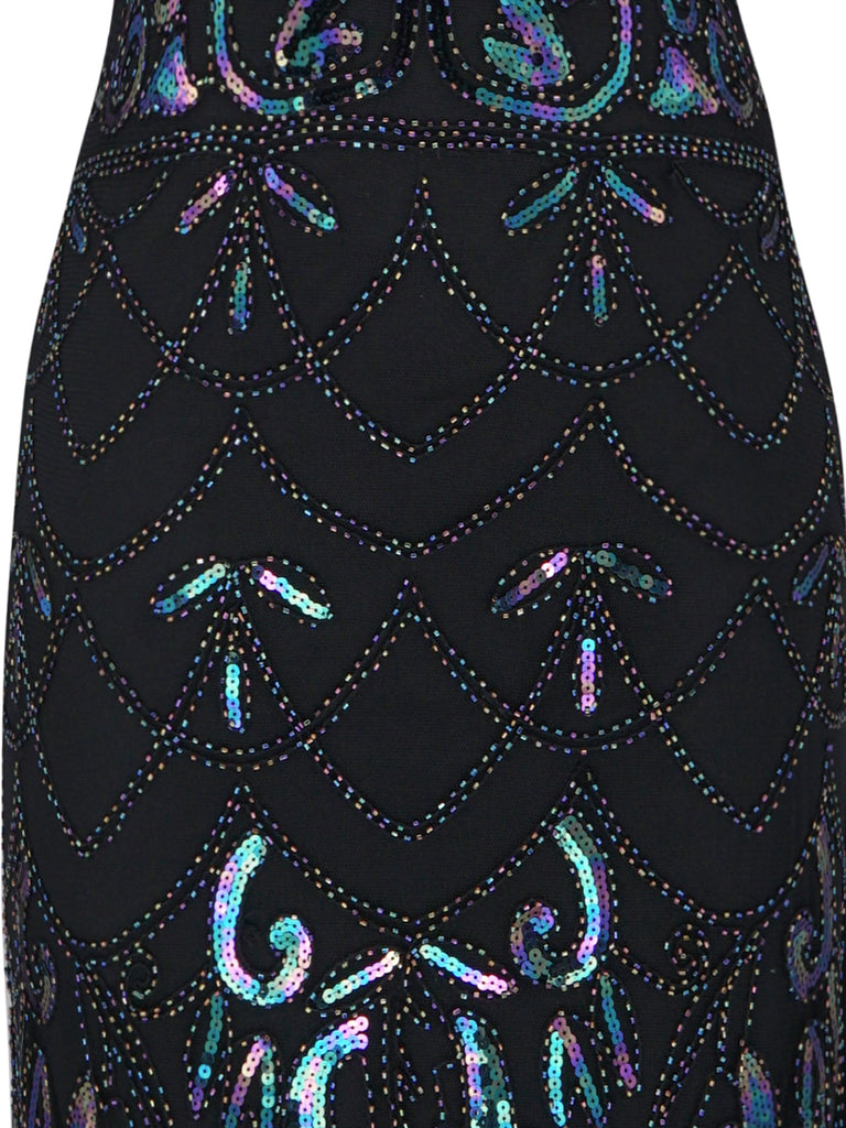 BLAU 1920ER VINTAGE FRANSEN FLAPPER KLEID