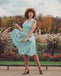 1950er Schleifentaschen Kariertes Revers Kleid