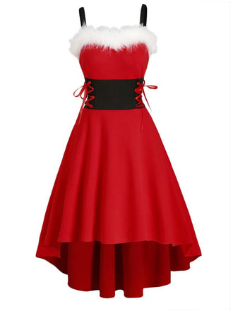 1950ER HILO HOHE TAILLE SPAGHETTI KLEID